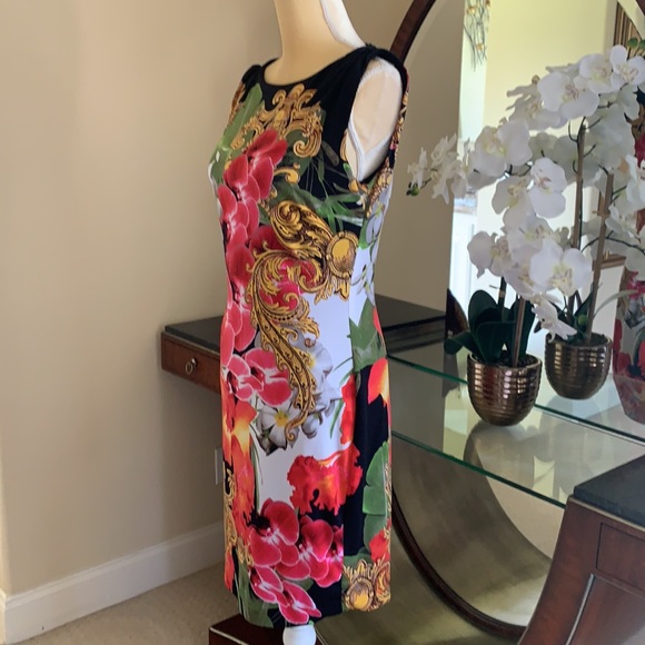 Very rare Cache tropical floral dress, sz M - Picture 2 of 4